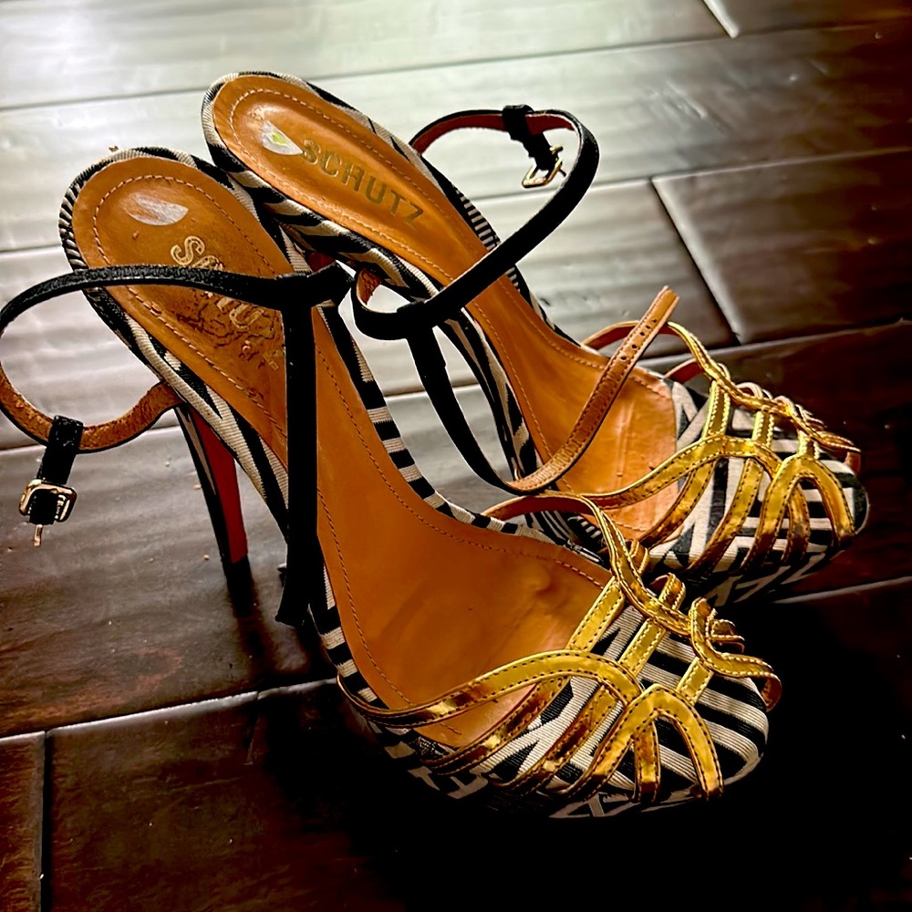 Schutz high heel cage sandals. Worn once